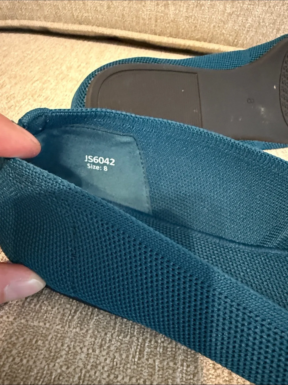 Amazon Pointed Knit Ballet Flats in Teal Blue